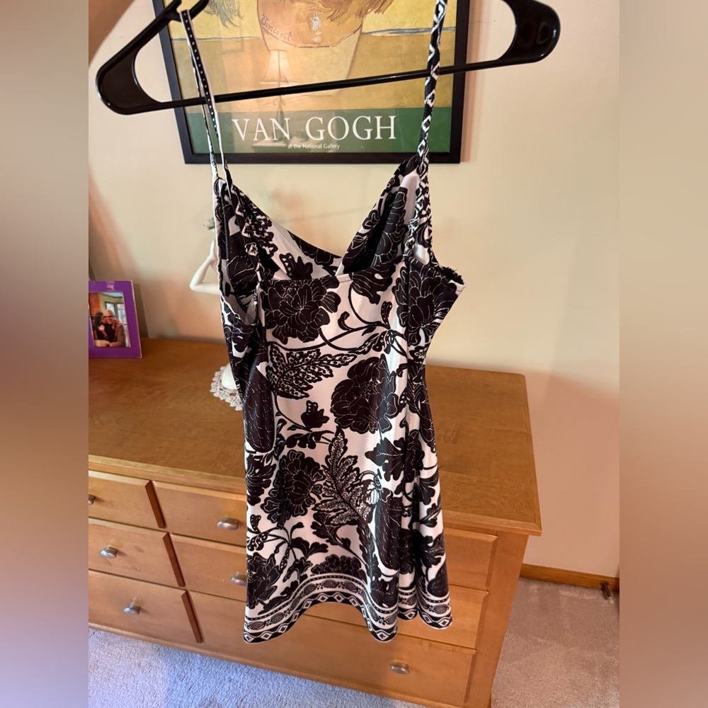 Cider Black and White Floral Mini Dress